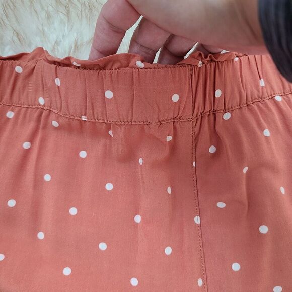 Madewell Drapey Pull-On Shorts Skort Large Polka Dot High Rise Front‎ Tie - Picture 3 of 11